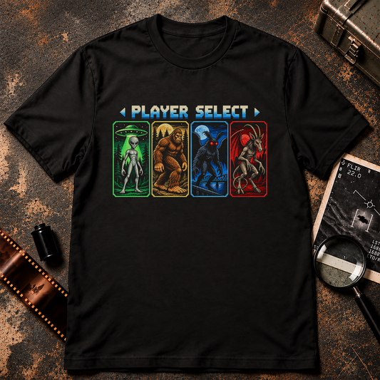 PLAYER SELECT – Retro Gaming Cryptid Shirt